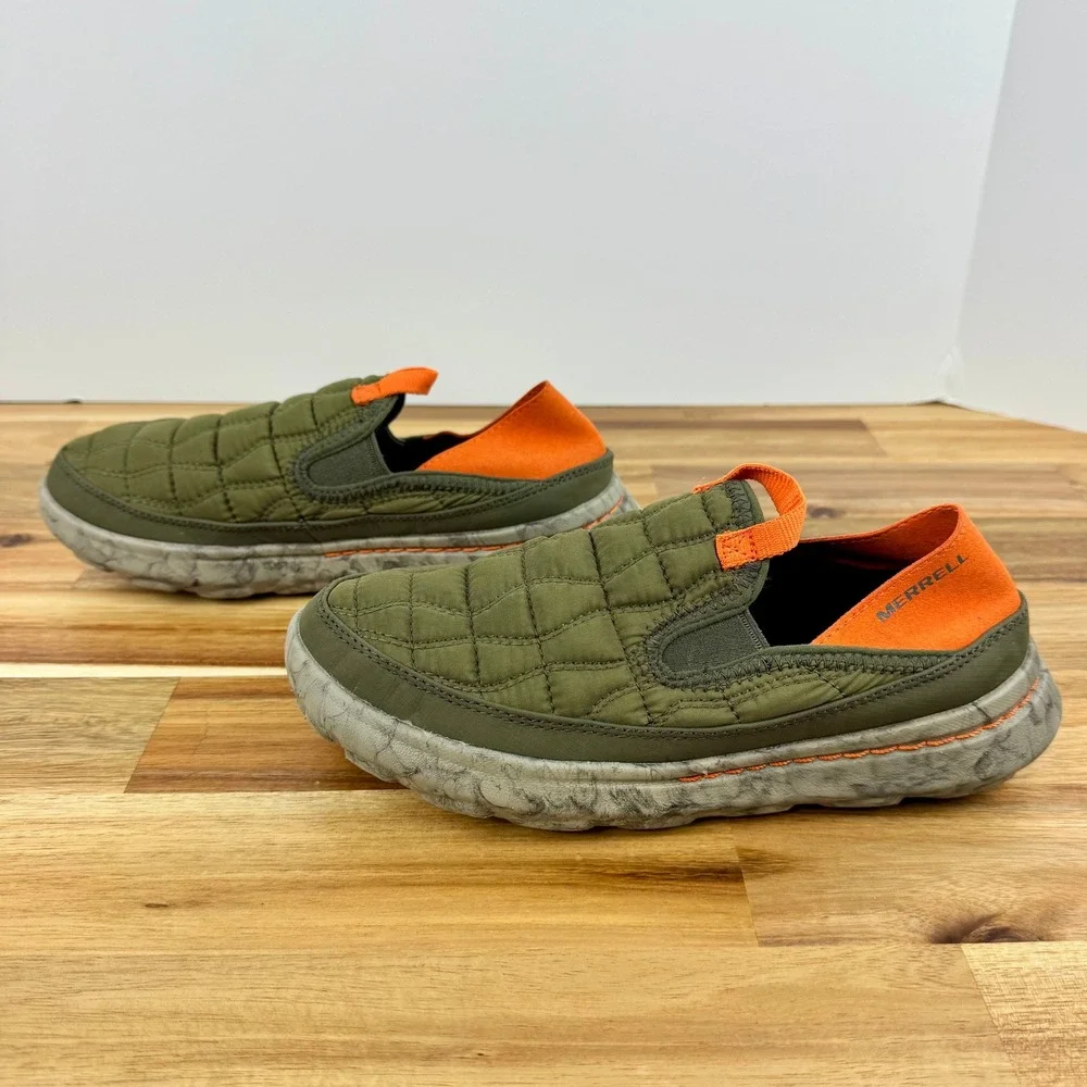 Merrell Kids Slip On‎ Casual Quilted Comfort Shoes Green Orange Size 3.5